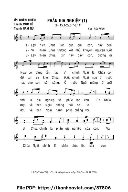 Phần gia nghiệp 1 - Lm. Bùi Ninh - trang 1