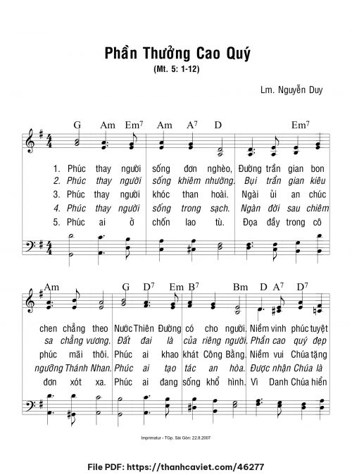 Phần thưởng cao quý - Lm. Nguyễn Duy - trang 1