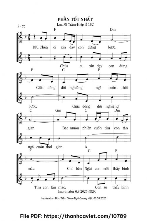 Phần tốt nhất - Lm. Mi Trầm - trang 1