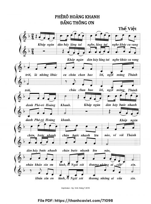 Phêrô Hoàng Khanh – Đấng thông ơn - Thế Việt - trang 1