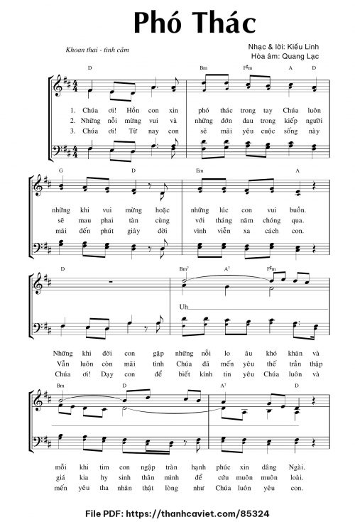 Phó thác - Kiều Linh - Quang Lạc - trang 1