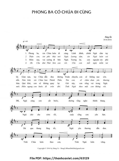 Phong ba có Chúa đi cùng - Hưng Ca - trang 1