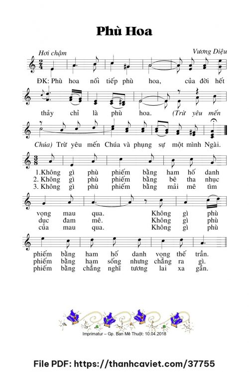 Phù hoa - Lm. Vương Diệu - trang 1