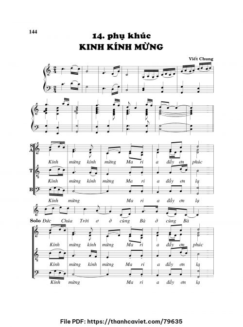 Phụ khúc Kinh Kính Mừng - Viết Chung - trang 1