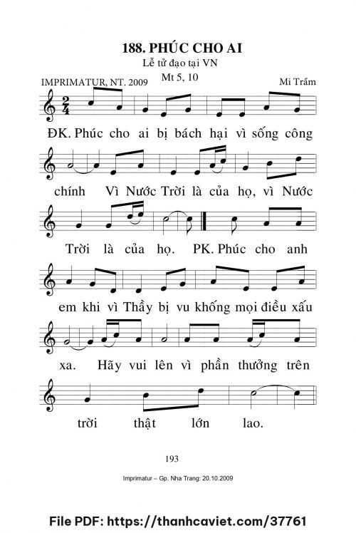 Phúc cho ai [Lễ Tử Đạo năm C] – - Lm. Mi Trầm - trang 1