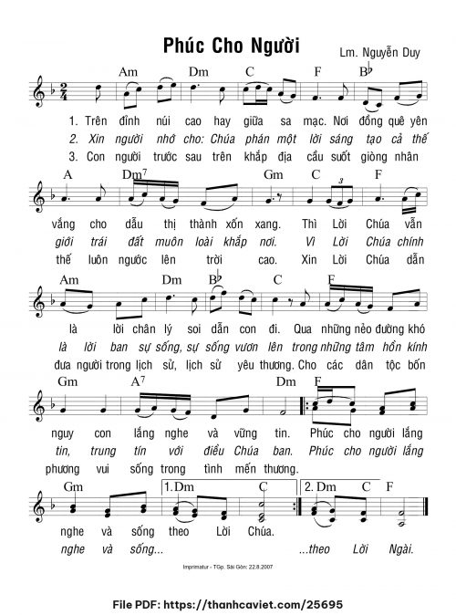 Phúc cho người - Lm. Nguyễn Duy - trang 1