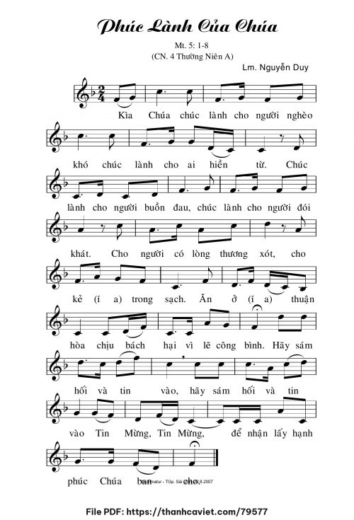 Phúc lành của Chúa - Lm. Nguyễn Duy - trang 1