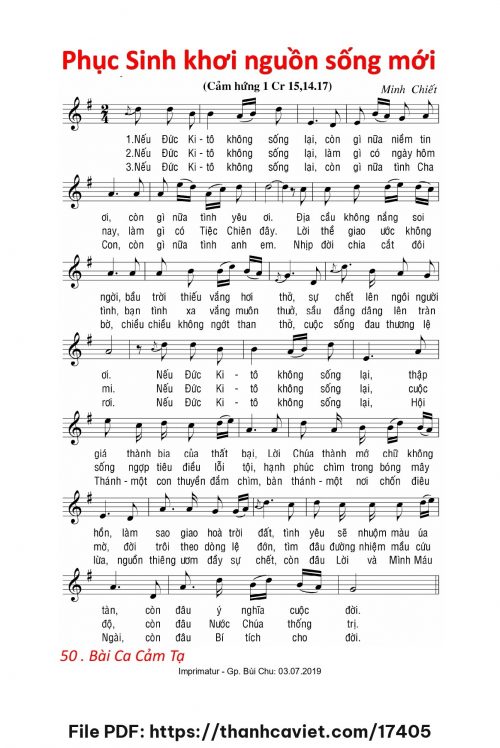 Phục Sinh khơi nguồn sống mới - Lm. Minh Chiết - trang 1