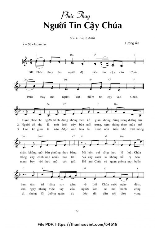 Phúc thay người tin cậy Chúa - Tường Ân - trang 1