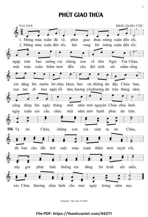 Phút Giao Thừa - Minh Quân CSC - trang 1
