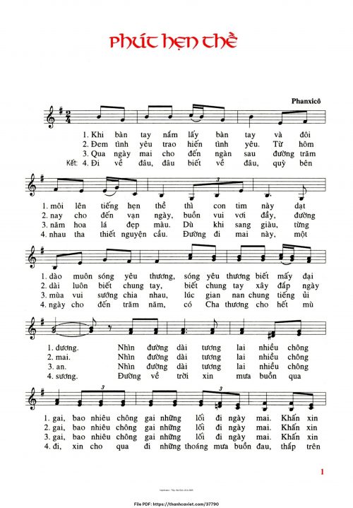 Phút hẹn thề - Phanxicô - trang 1