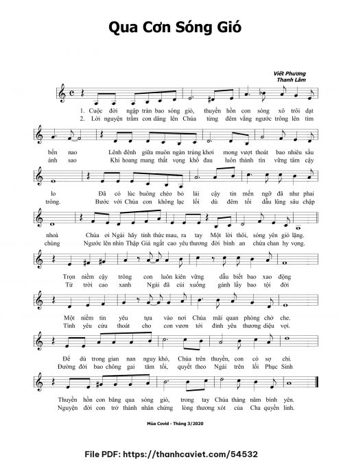 Qua cơn sóng gió - Thanh Lâm (Song Mộc) - Viết Phương - trang 1