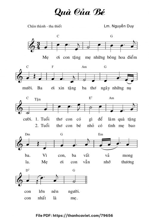 Quà của bé - Lm. Nguyễn Duy - trang 1
