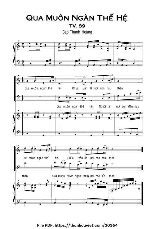 Qua muôn ngàn thế hệ - Cao Thanh Hoàng - trang 1