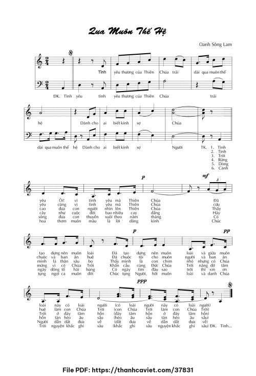 Qua muôn thế hệ - Lm. Oanh Sông Lam - trang 1