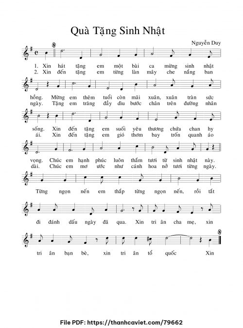 Quà Tặng Sinh Nhật - Lm. Nguyễn Duy - trang 1