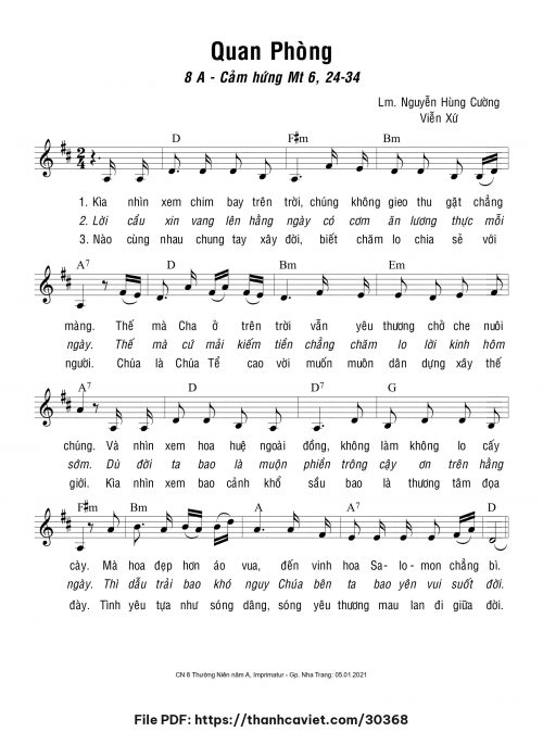 Quan phòng - Lm. Nguyễn Hùng Cường - Viễn Xứ - trang 1