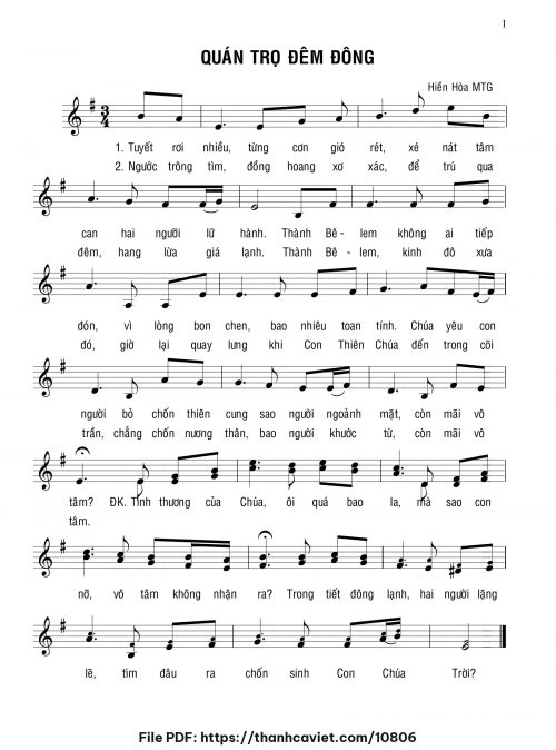 Quán trọ đêm đông - Sr. Hiền Hòa - trang 1