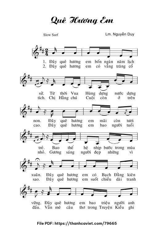 Quê hương em - Lm. Nguyễn Duy - trang 1