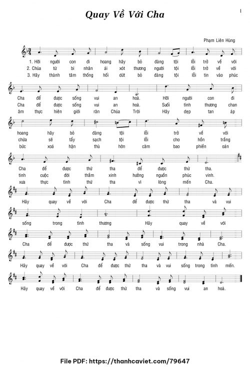 Quuay về với Cha - Lm. Phạm Liên Hùng - trang 1