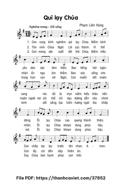 Quỳ lạy Chúa - Lm. Phạm Liên Hùng - trang 1