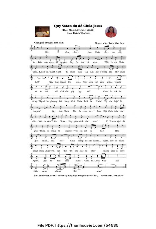 Quỷ Satan dụ dỗ Chúa Jesus - Trần Kim Lan - trang 1