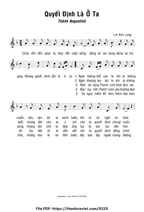Quyết định là ở ta - Lm. Kim Long - trang 1