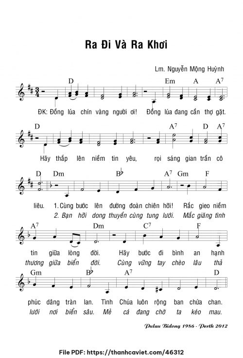 Ra đi và ra khơi - Lm. Nguyễn Mộng Huỳnh - trang 1