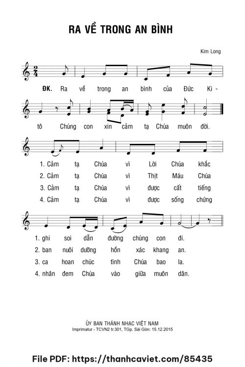 Ra về trong an bình - Lm. Kim Long - trang 1