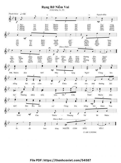 Rạng rỡ niềm vui - Nguyên Kha - trang 1