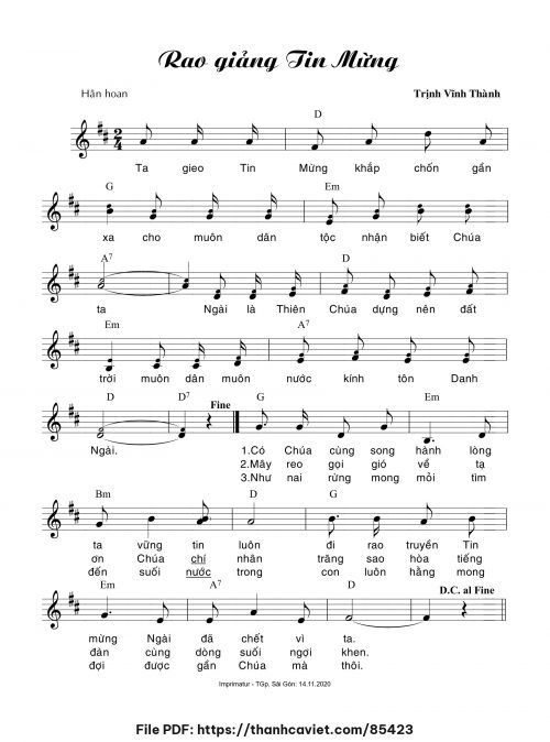 Rao giảng Tin Mừng - Trịnh Vĩnh Thành - trang 1