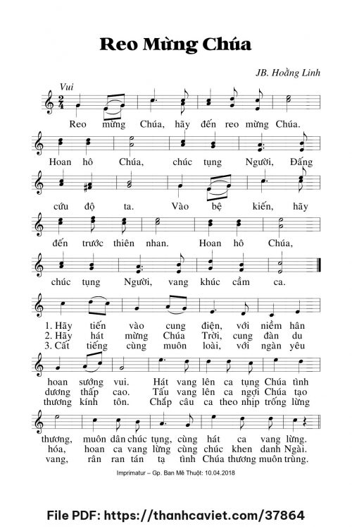 Reo mừng Chúa - Hoàng Linh - trang 1
