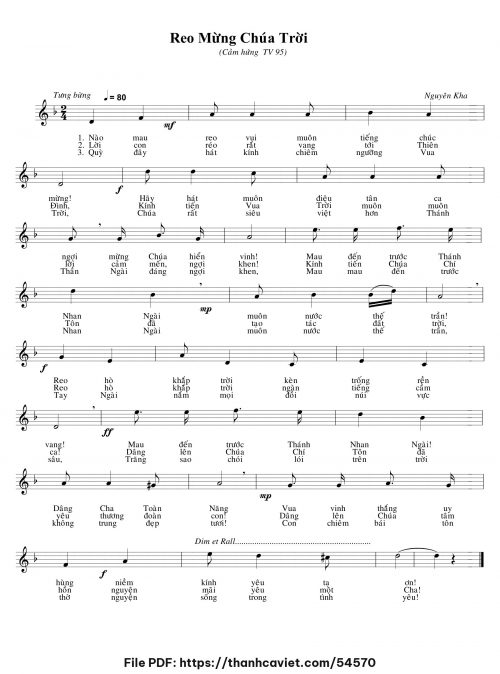 Reo mừng Chúa Trời - Nguyên Kha - trang 1