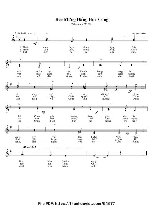 Reo mừng Đấng hóa công - Nguyên Kha - trang 1