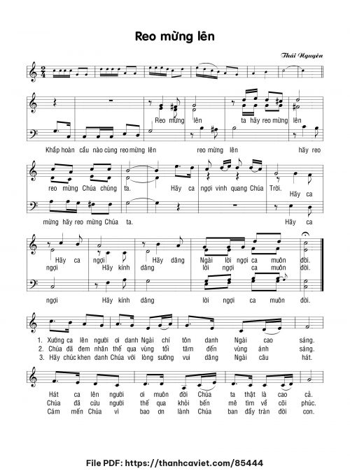 Reo mừng lên - Lm. Thái Nguyên - trang 1