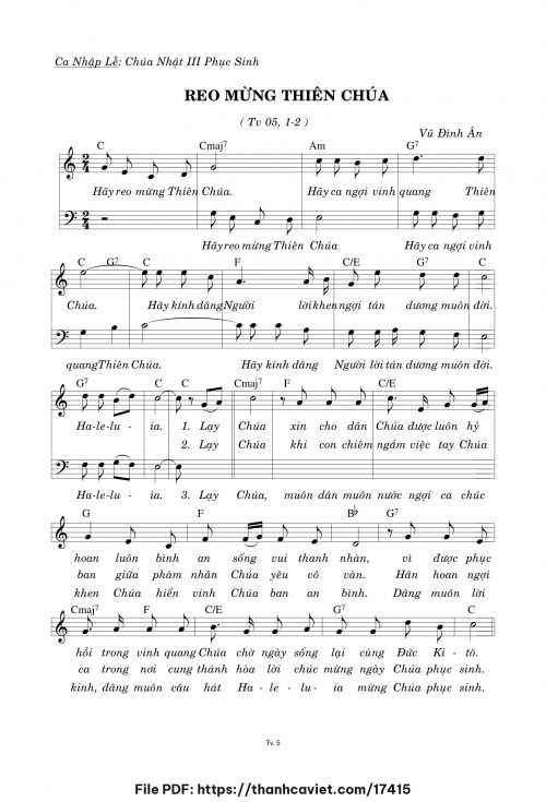 Reo mừng Thiên Chúa - Vũ Đình Ân - trang 1