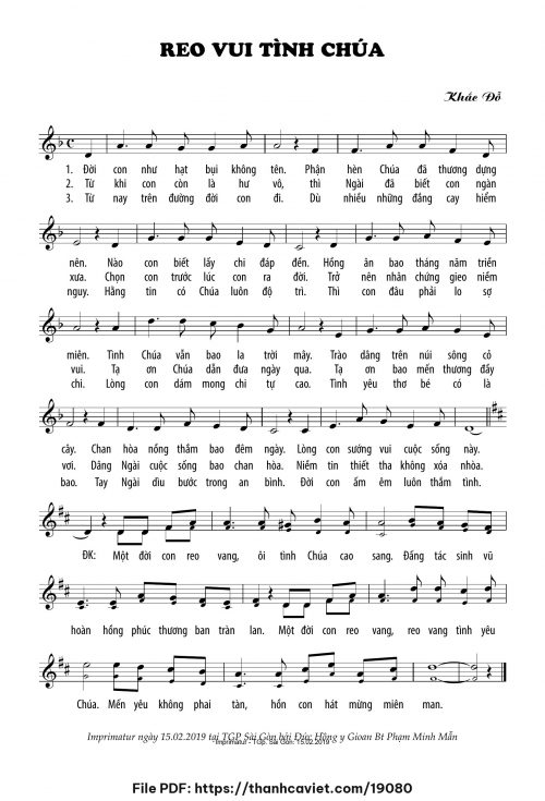 Reo vui tình Chúa - Lm. Khắc Đỗ - trang 1
