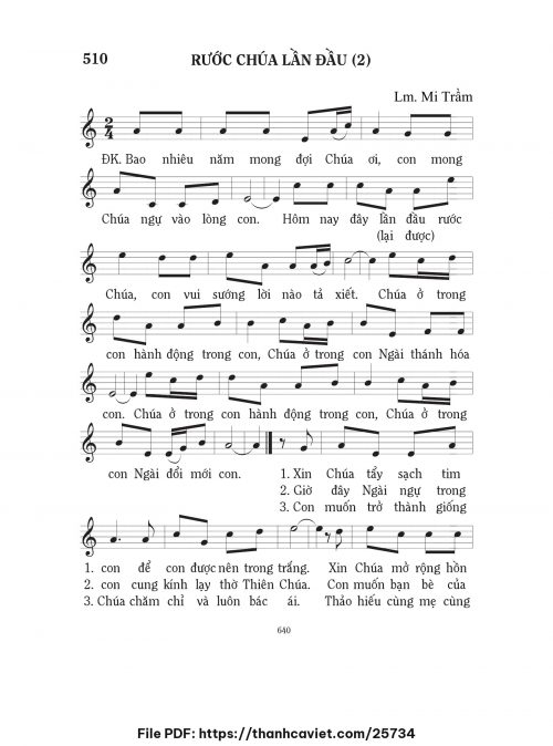 Rước Chúa lần đầu 2 - Lm. Mi Trầm - trang 1