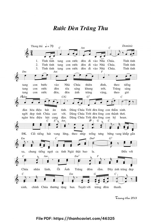 Rước đèn trăng thu - Lm. Dominic - trang 1