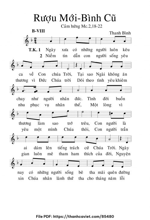 Rượu mới bình cũ - Lm. Thanh Bình - trang 1
