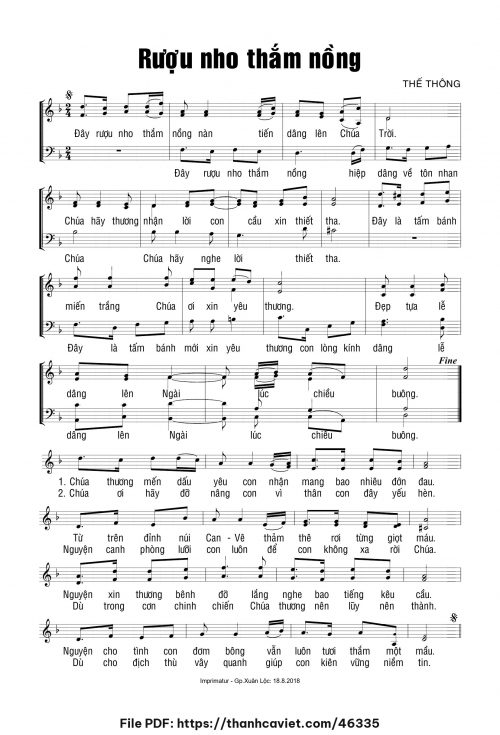 Rượu nho thắm nồng - Thế Thông - trang 1
