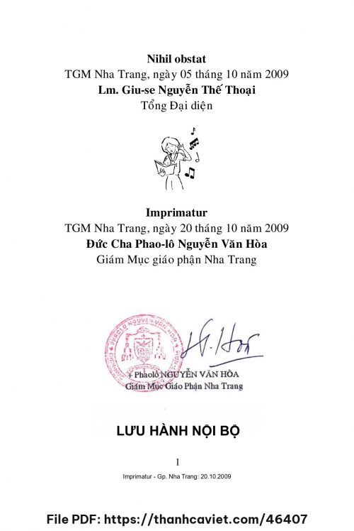 Sách nhạc: Bài Ca Lời Chúa - Lm. Mi Trầm - trang 1