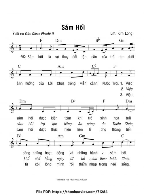 Sám hối - Lm. Kim Long - trang 1