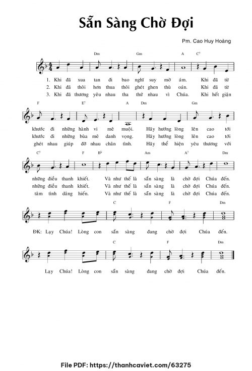 Sẵn sàng chờ đợi - Cao Huy Hoàng - trang 1