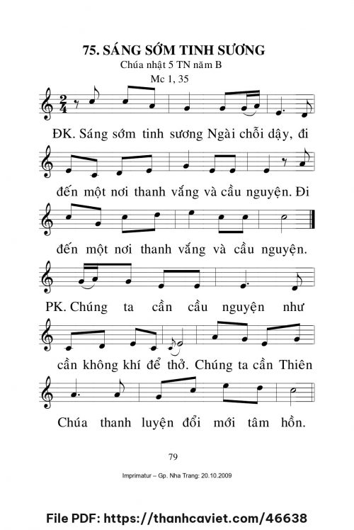 Sáng sớm tinh sương [CN5 TNB] – - Lm. Mi Trầm - trang 1