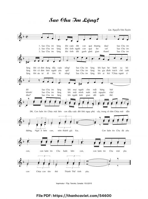 Sao Cha im lặng - Lm. Nguyễn Văn Tuyên - trang 1