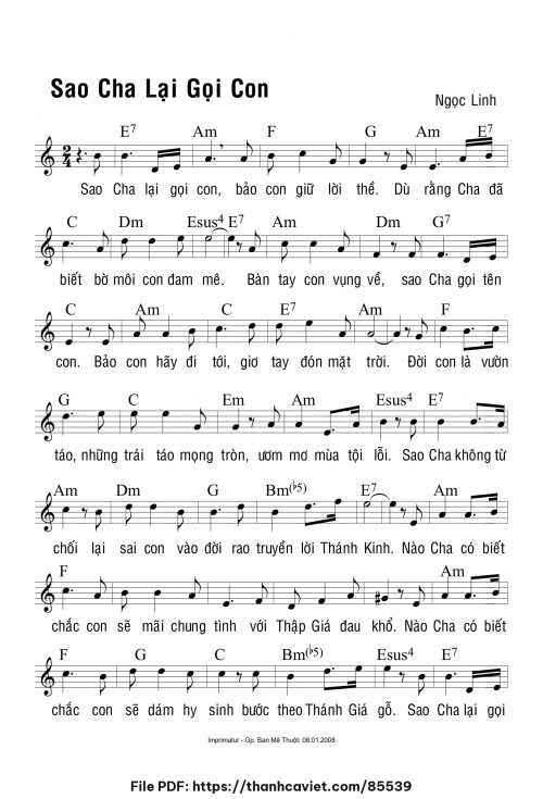Sao Cha lại gọi con - Ngọc Linh - trang 1
