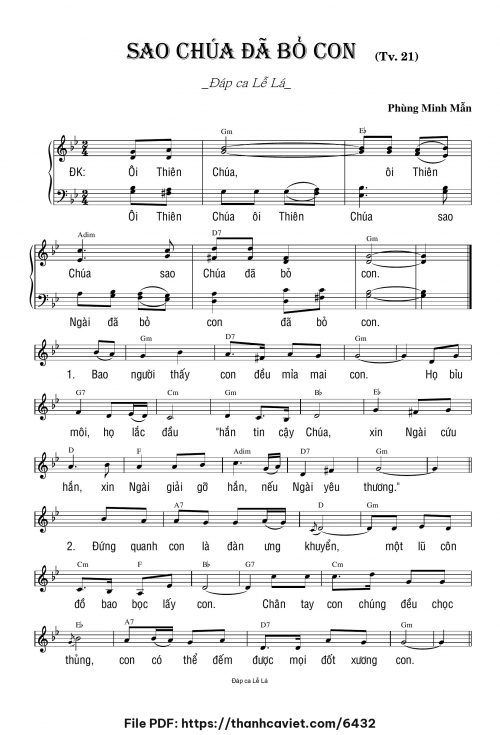 Sao Chúa đã bỏ con - Phùng Minh Mẫn - trang 1