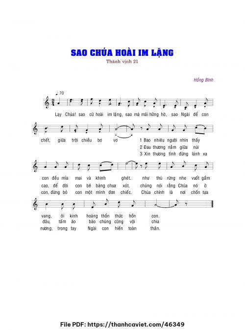 Sao Chúa hoài im lặng - Hồng Bính - trang 1