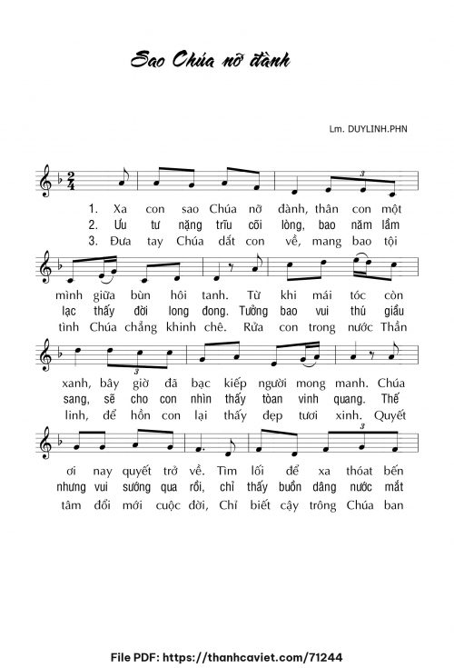 Sao Chúa nỡ đành - Lm. DUYLINH.PHN - trang 1